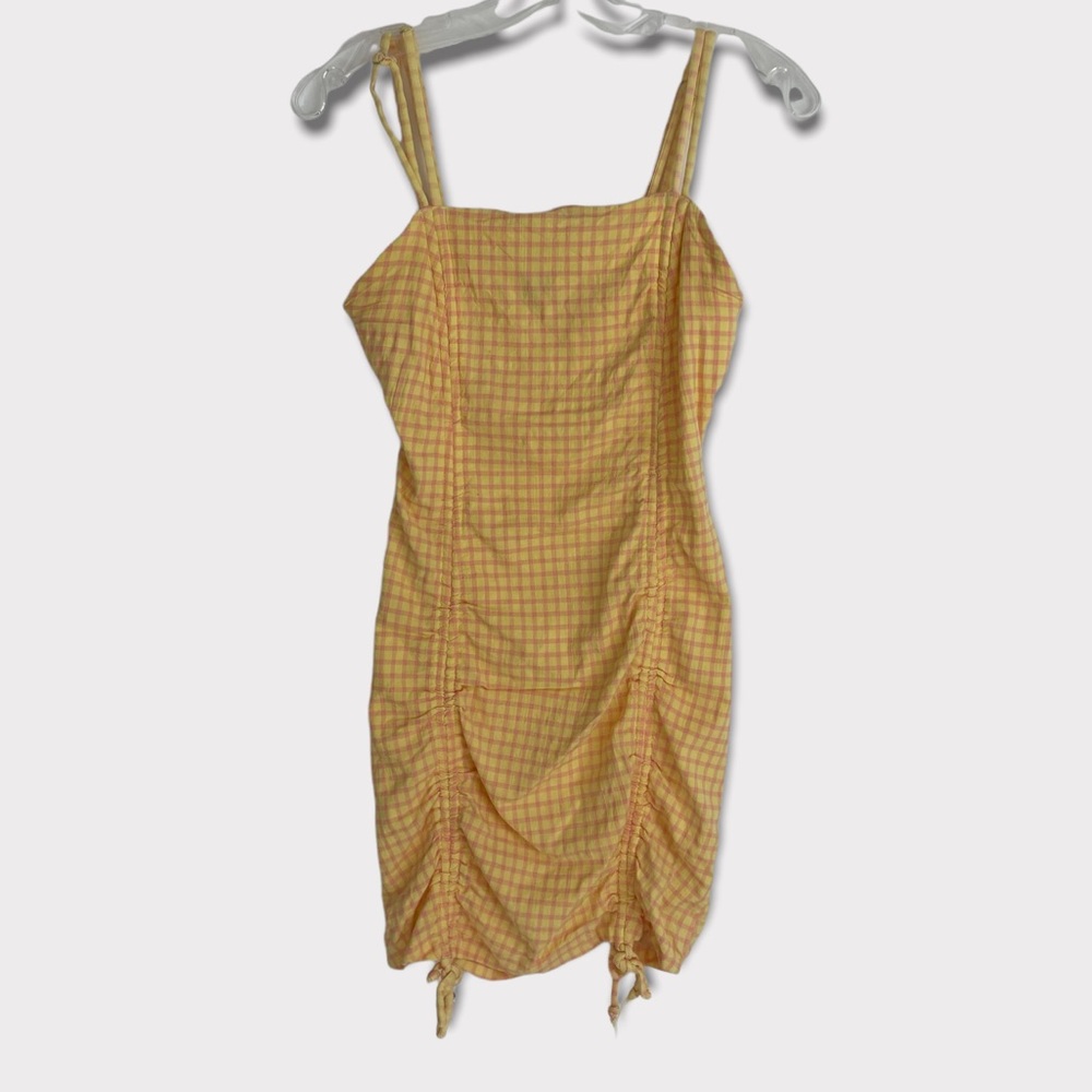 Yellow Cinch Mini Dress